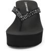imageDREAM PAIRS Womens Platform Flip Flop Rhinestones Arch Support Comfortable Soft Cushion Wedge Flip Flops Summer Thong SandalsBlack