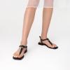 imageDREAM PAIRS Womens TStrap Thong Flat Sandals with Cute Square Toe Strappy for SummerBlack