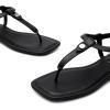 imageDREAM PAIRS Womens TStrap Thong Flat Sandals with Cute Square Toe Strappy for SummerBlack