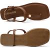 imageDREAM PAIRS Womens TStrap Thong Flat Sandals with Cute Square Toe Strappy for SummerBrown