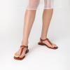 imageDREAM PAIRS Womens TStrap Thong Flat Sandals with Cute Square Toe Strappy for SummerBrown