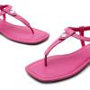 imageDREAM PAIRS Womens TStrap Thong Flat Sandals with Cute Square Toe Strappy for SummerHot Pink