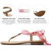 imageDREAM PAIRS Womens TStrap Thong Flat Sandals with Cute Square Toe Strappy for SummerNude
