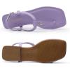 imageDREAM PAIRS Womens TStrap Thong Flat Sandals with Cute Square Toe Strappy for SummerPurple
