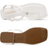 imageDREAM PAIRS Womens TStrap Thong Flat Sandals with Cute Square Toe Strappy for SummerWhite