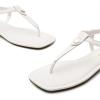 imageDREAM PAIRS Womens TStrap Thong Flat Sandals with Cute Square Toe Strappy for SummerWhite