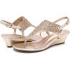 imageDREAM PAIRS Womens Wedge Thong Sandals Summer Rhinestone Dress Shoes for WeddingGold