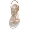 imageDREAM PAIRS Womens Wedge Thong Sandals Summer Rhinestone Dress Shoes for WeddingGold