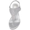 imageDREAM PAIRS Womens Wedge Thong Sandals Summer Rhinestone Dress Shoes for WeddingSilver
