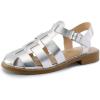 imageDREAM PAIRS Womens Fisherman Gladiator Braided Flat Sandal Cute Woven Strappy Closed Toe Shoes for SummerSilverpu