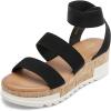 imageDREAM PAIRS Womens Open Toe Ankle Strap Casual Flatform Platform Wedges SandalsBlack1