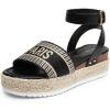 imageDREAM PAIRS Womens Platform Espadrilles Casual Ankle Strap Wedge Sandals Comfortable Dressy Summer ShoesBlackknit