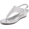 imageDREAM PAIRS Womens Wedge Thong Sandals Summer Rhinestone Dress Shoes for WeddingSilver