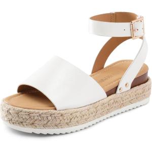 imageDREAM PAIRS Womens Platform Espadrilles Casual Ankle Strap Wedge Sandals Comfortable Dressy Summer ShoesWhitepu