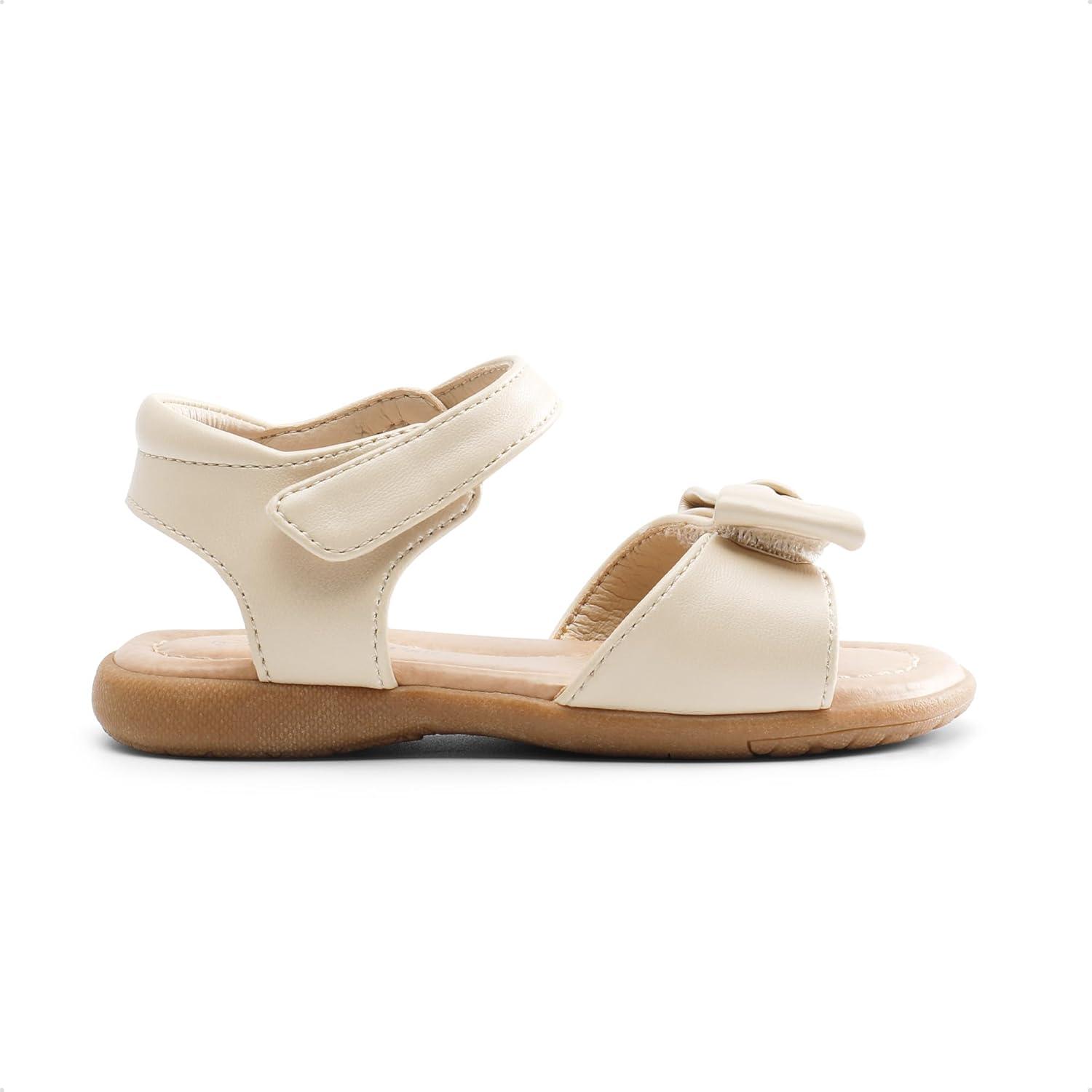 imageDREAM PAIRS Girls Sandals Fashion Bow Summer Shoes for ToddlerLittle KidWhitepu