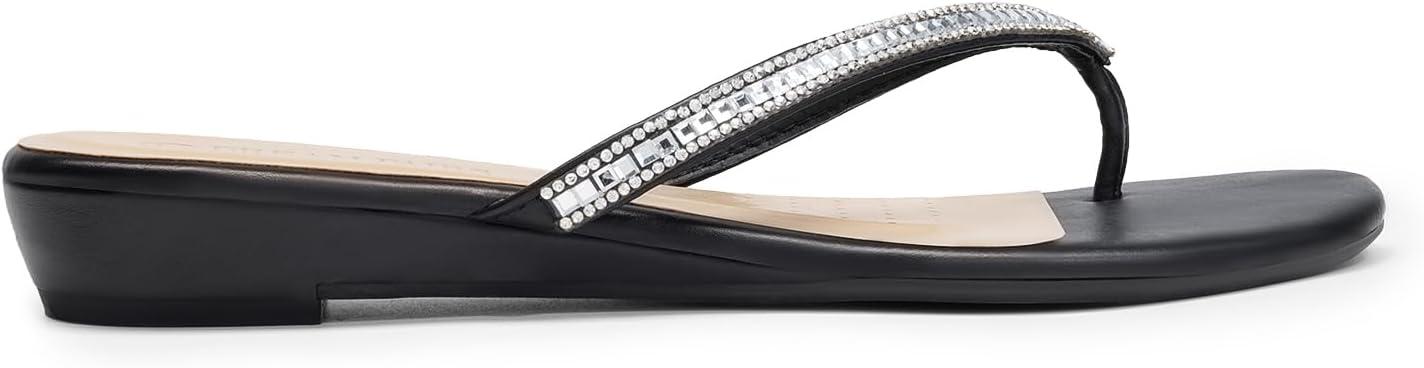 imageDREAM PAIRS Womens Fashion Rhinestones Design Slides SandalsBlack Glitter