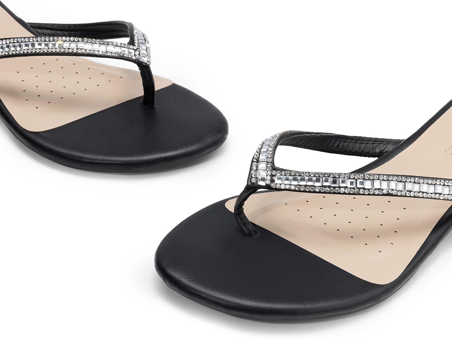 imageDREAM PAIRS Womens Fashion Rhinestones Design Slides SandalsBlack Glitter