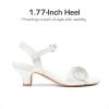 imageDREAM PAIRS Girls Sandals Ankle Strap Square Toe Low Heel Crystal Shell Wedding Party Flower Dress Shoes for Little KidsBig KidsIvory