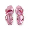 imageDREAM PAIRS Girls Sandals Ankle Strap Square Toe Low Heel Crystal Shell Wedding Party Flower Dress Shoes for Little KidsBig KidsPink