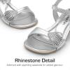 imageDREAM PAIRS Girls Sandals Ankle Strap Square Toe Low Heel Crystal Shell Wedding Party Flower Dress Shoes for Little KidsBig KidsSilver