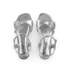 imageDREAM PAIRS Girls Sandals Ankle Strap Square Toe Low Heel Crystal Shell Wedding Party Flower Dress Shoes for Little KidsBig KidsSilver