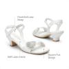 imageDREAM PAIRS Girls Sandals Ankle Strap Square Toe Low Heel Crystal Shell Wedding Party Flower Dress Shoes for Little KidsBig KidsWhite