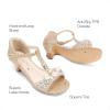 imageDREAM PAIRS Girls Sandals Ankle Strap TStrap Low Heel Pearl Bow Flower Pump Dress Wedding Party Shoes for Little KidBig KidGold