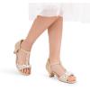 imageDREAM PAIRS Girls Sandals Ankle Strap TStrap Low Heel Pearl Bow Flower Pump Dress Wedding Party Shoes for Little KidBig KidGold