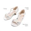imageDREAM PAIRS Girls Sandals Ankle Strap TStrap Low Heel Pearl Bow Flower Pump Dress Wedding Party Shoes for Little KidBig KidIvory