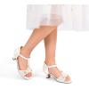 imageDREAM PAIRS Girls Sandals Ankle Strap TStrap Low Heel Pearl Bow Flower Pump Dress Wedding Party Shoes for Little KidBig KidIvory