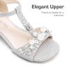 imageDREAM PAIRS Girls Sandals Ankle Strap TStrap Low Heel Pearl Bow Flower Pump Dress Wedding Party Shoes for Little KidBig KidSilver