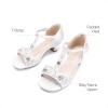 imageDREAM PAIRS Girls Sandals Ankle Strap TStrap Low Heel Pearl Bow Flower Pump Dress Wedding Party Shoes for Little KidBig KidWhite