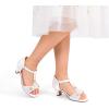 imageDREAM PAIRS Girls Sandals Ankle Strap TStrap Low Heel Pearl Bow Flower Pump Dress Wedding Party Shoes for Little KidBig KidWhite