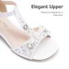 imageDREAM PAIRS Girls Sandals Ankle Strap TStrap Low Heel Pearl Bow Flower Pump Dress Wedding Party Shoes for Little KidBig KidWhite