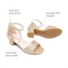 imageDREAM PAIRS Girls Sandals Chunky Pump Ankle Strap High Heels Dress Open Toe Flower Wedding Party for Little Big KidGold