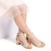 imageDREAM PAIRS Girls Sandals Chunky Pump Ankle Strap High Heels Dress Open Toe Flower Wedding Party for Little Big KidGold
