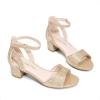 imageDREAM PAIRS Girls Sandals Chunky Pump Ankle Strap High Heels Dress Open Toe Flower Wedding Party for Little Big KidGold