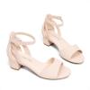 imageDREAM PAIRS Girls Sandals Chunky Pump Ankle Strap High Heels Dress Open Toe Flower Wedding Party for Little Big KidNude
