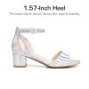 imageDREAM PAIRS Girls Sandals Chunky Pump Ankle Strap High Heels Dress Open Toe Flower Wedding Party for Little Big KidSilvermetallic