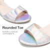 imageDREAM PAIRS Girls Sandals Chunky Pump Ankle Strap High Heels Dress Open Toe Flower Wedding Party for Little Big KidSilvermetallic