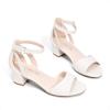 imageDREAM PAIRS Girls Sandals Chunky Pump Ankle Strap High Heels Dress Open Toe Flower Wedding Party for Little Big KidWhite
