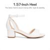 imageDREAM PAIRS Girls Sandals Chunky Pump Ankle Strap High Heels Dress Open Toe Flower Wedding Party for Little Big KidWhite