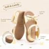imageDREAM PAIRS Girls Sandals Fashion Bow Summer Shoes for ToddlerLittle KidGold