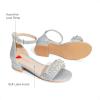 imageDREAM PAIRS Girls Sandals Low Heel Pump Ankle Strap Pearl Dress Flower Wedding Party Shoes for Little KidBig KidSilverglitter