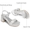 imageDREAM PAIRS Girls Sandals Open Toe Low Block Chunky Heels Sandals Party Dress Pumps Shoes for Little Big KidSilverglitter