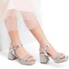imageDREAM PAIRS Girls Sandals Open Toe Low Block Chunky Heels Sandals Party Dress Pumps Shoes for Little Big KidSilvermetallic