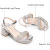 imageDREAM PAIRS Girls Sandals Open Toe Low Block Chunky Heels Sandals Party Dress Pumps Shoes for Little Big KidSilvermetallic