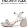 imageDREAM PAIRS Girls Sandals Open Toe Low Block Chunky Heels Sandals Party Dress Pumps Shoes for Little Big KidSilvermetallic