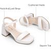 imageDREAM PAIRS Girls Sandals Open Toe Low Block Chunky Heels Sandals Party Dress Pumps Shoes for Little Big KidWhite