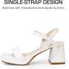 imageDREAM PAIRS Girls Sandals Open Toe Low Block Chunky Heels Sandals Party Dress Pumps Shoes for Little Big KidWhite